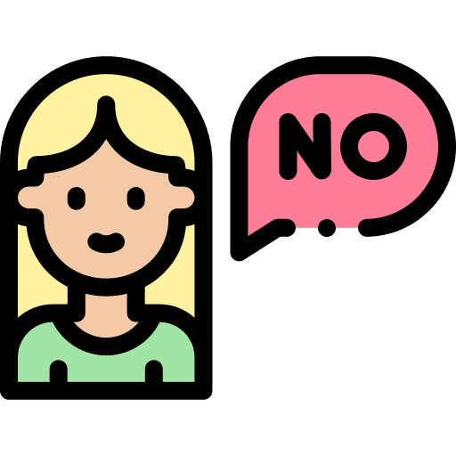 Say no speech bubble girl user icon Say no speech bubble girl user icon