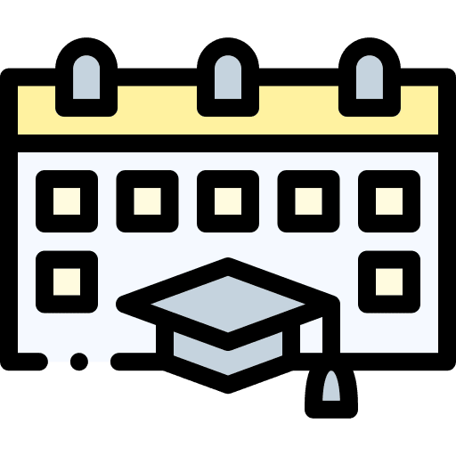 Semester calendar mortarboard semester icon Semester calendar mortarboard semester icon