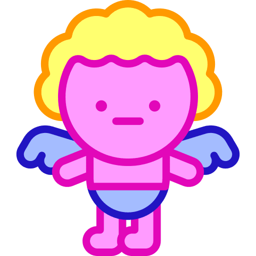 Cupid people angel wings icon