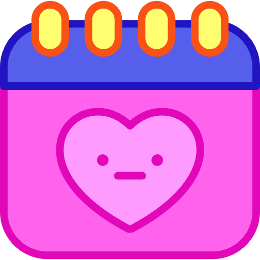 Romantic date romantic date love calendar icon