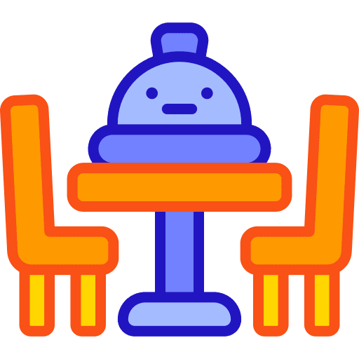 Dinner valentines day table date icon
