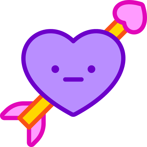 Heart falling in love cupid arrow icon