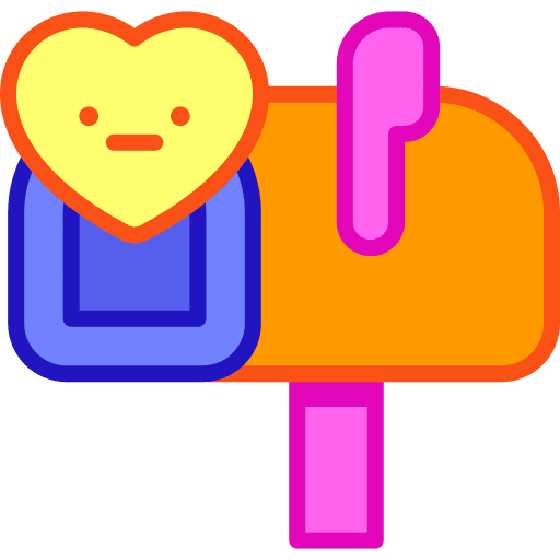 Mailbox communication romantic love letter icon