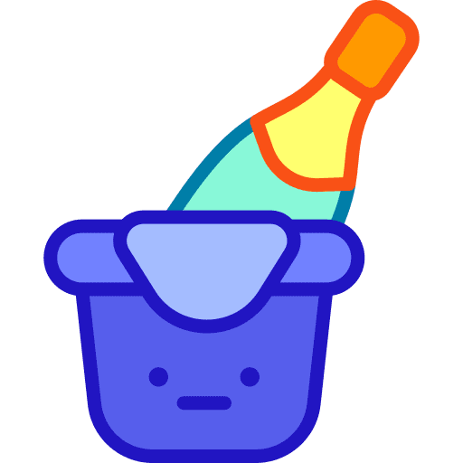 Champagne food and restaurant champagne ice box icon