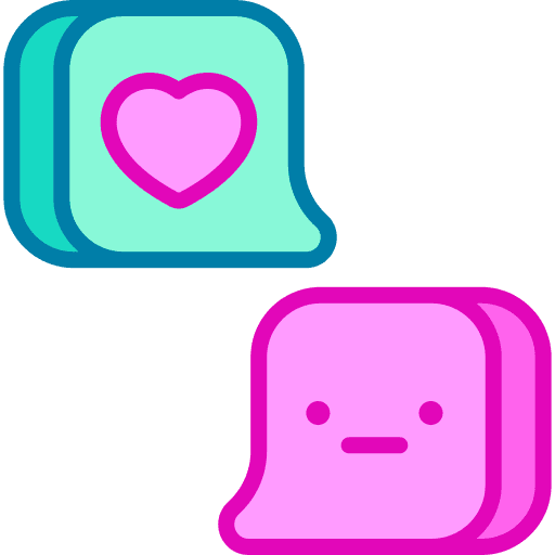 Chat love and romance heart chat bubble icon
