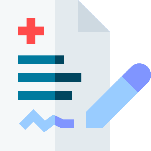 Medical prescription pen report write icon