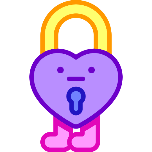 Padlock security heart privacy icon
