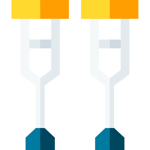 Crutches healthcare and medical injury physiotherapy icon