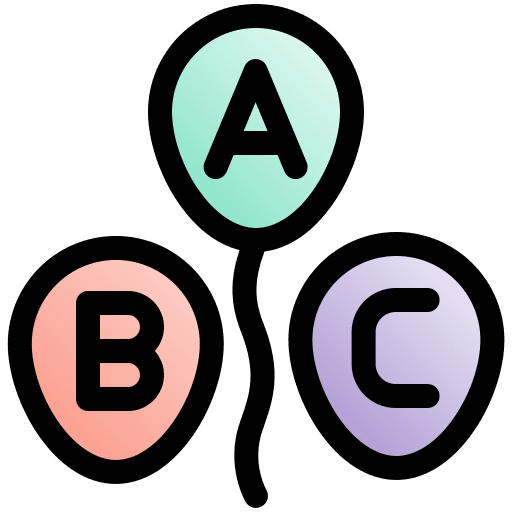 Balloon abc birthday and party learning icon Balloon abc birthday and party learning icon