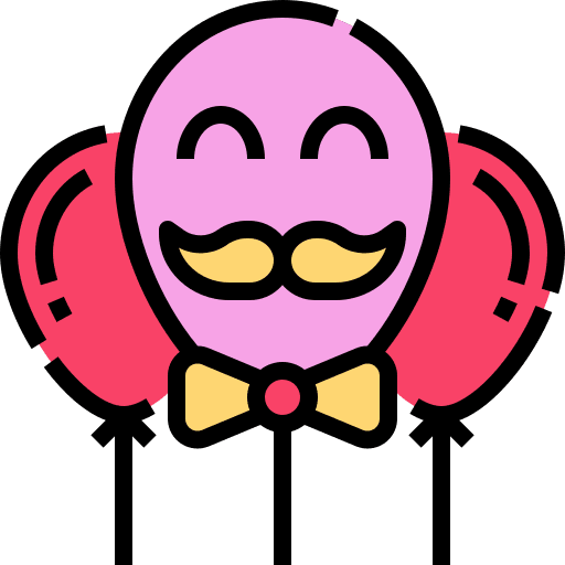 Ballon dad mustache love and romance icon