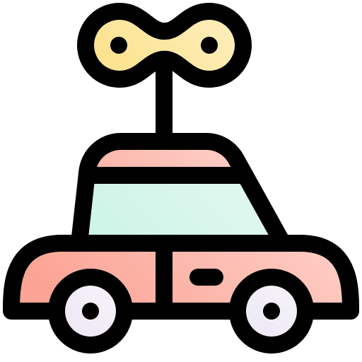 Car toy childhood kid and baby clockwork icon Car toy childhood kid and baby clockwork icon