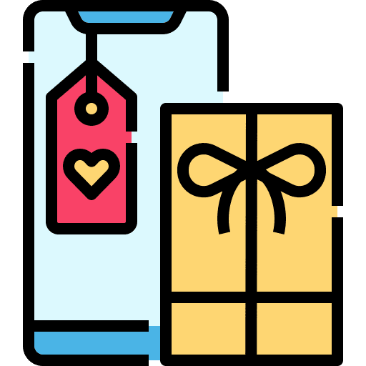 Gift box smartphone celebration gift box icon