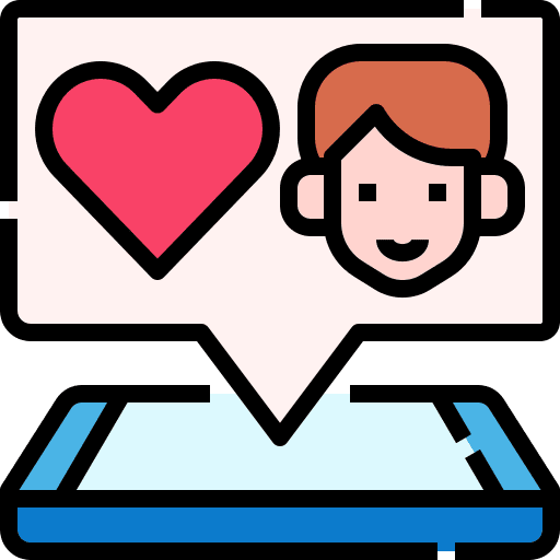 Message heart love chat icon