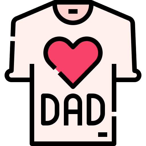 T shirt fashion heart fathers day icon