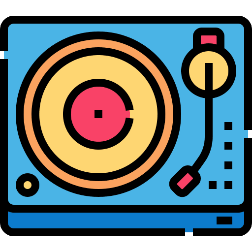 Turntable electronics turntable dj mixer icon