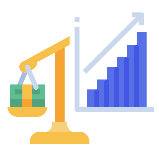 Value financing chart banking icon