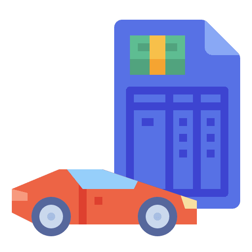 Car loan business car bank icon Car loan business car bank icon