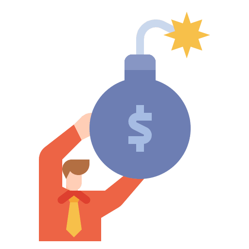 Debt liability business banking icon Debt liability business banking icon