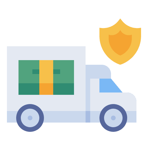 Delivery truck bank financing service icon Delivery truck bank financing service icon
