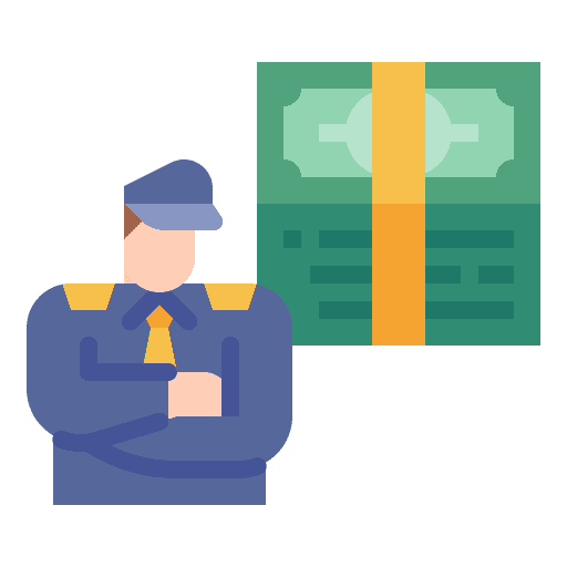 Security guard banknote professions and jobs force icon Security guard banknote professions and jobs force icon