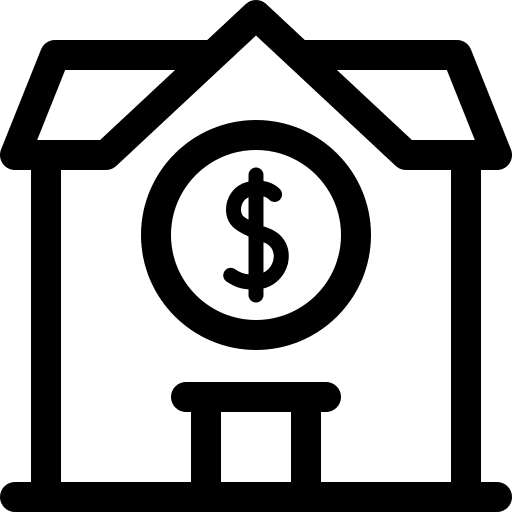 Income hose business and finance building icon