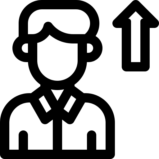 Employment business and finance up arrow man icon Employment business and finance up arrow man icon