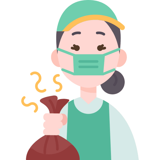 Street sweeper user woman garbage icon