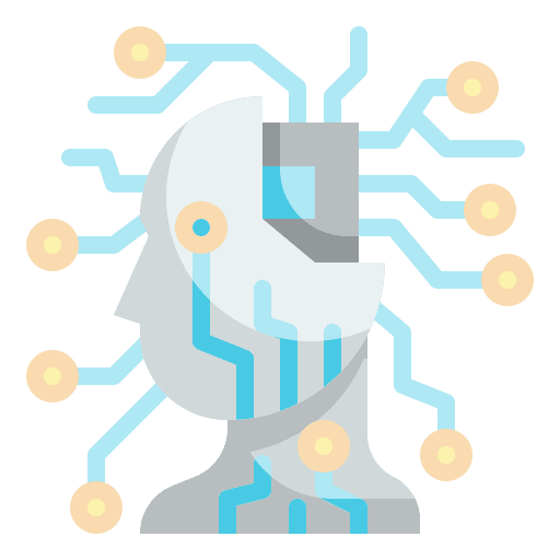 Artificial intelligence robotics chip electronics icon