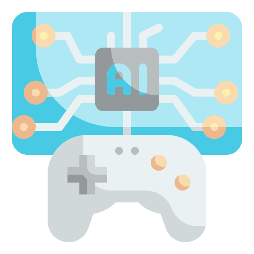 Gaming ai technology joystick icon