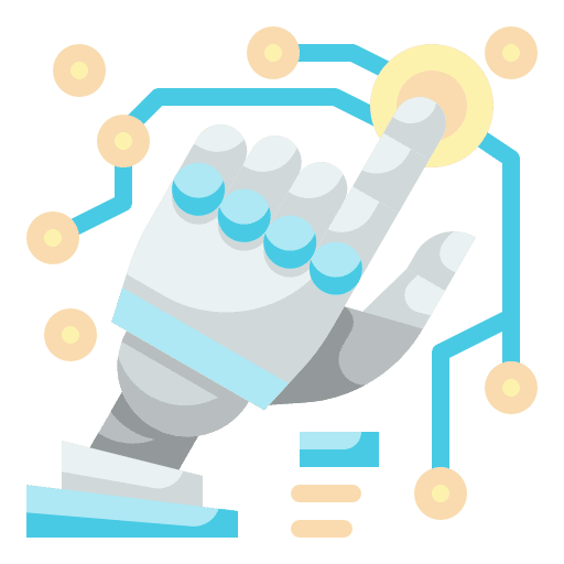 Robot hand engeneering futuristic robot hand icon