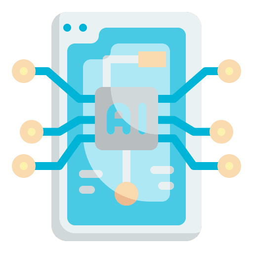 Smartphone ai electronics artificial intelligence icon Smartphone ai electronics artificial intelligence icon