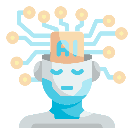 Thinking futuristic learn automation icon