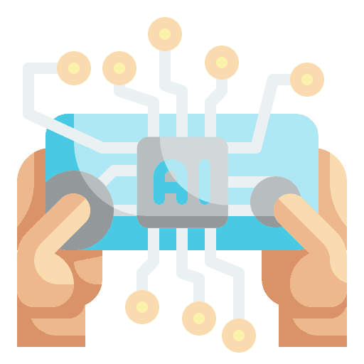 Control artificial intelligence technology electronic icon Control artificial intelligence technology electronic icon