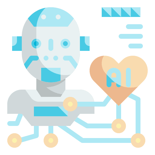 Heart robot technology intelligence icon Heart robot technology intelligence icon