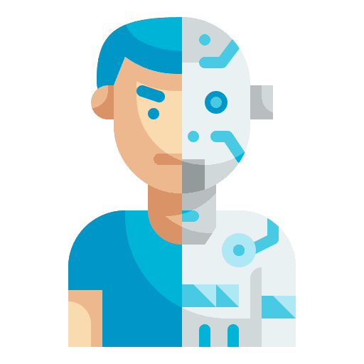 Humanoid technology futuristic machine icon Humanoid technology futuristic machine icon