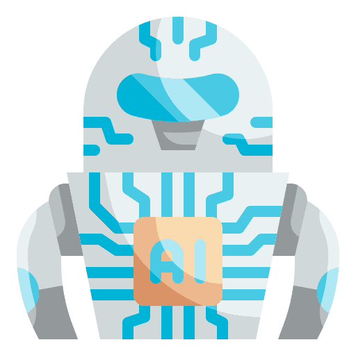 Robotic automaton machine ai icon Robotic automaton machine ai icon