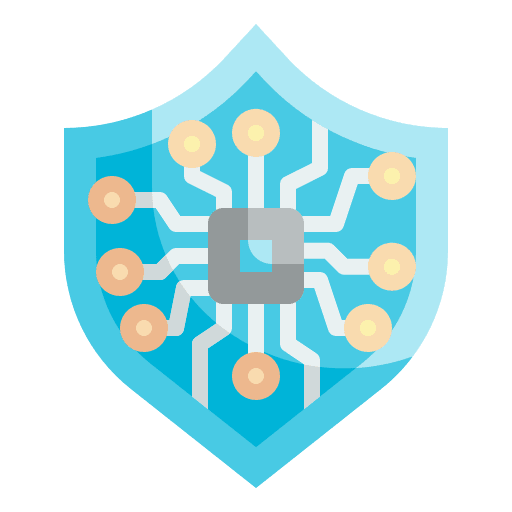 Shield protection connections circuit icon Shield protection connections circuit icon
