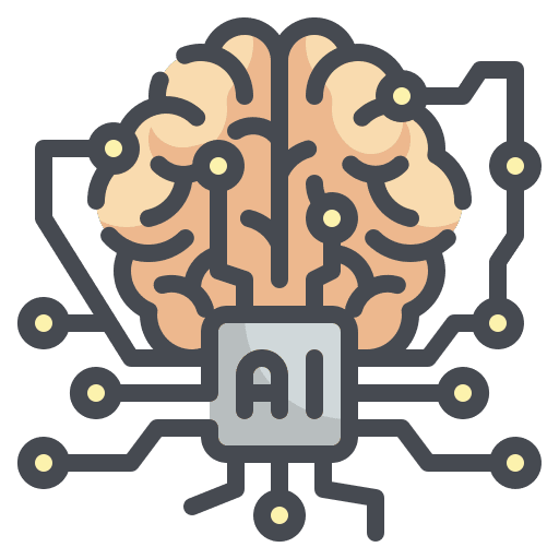 Brain technology ai artificial intelligence icon Brain technology ai artificial intelligence icon