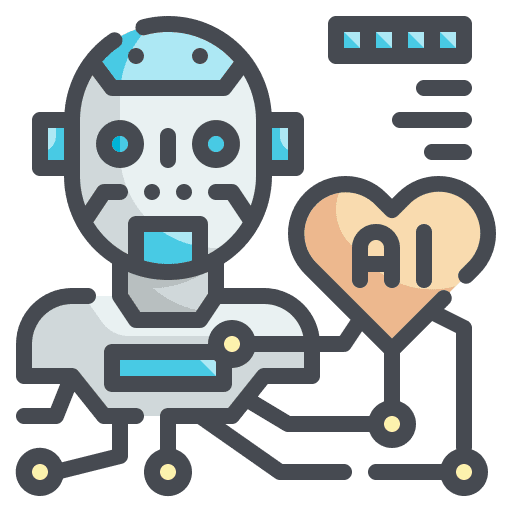 Heart robot technology heart icon Heart robot technology heart icon