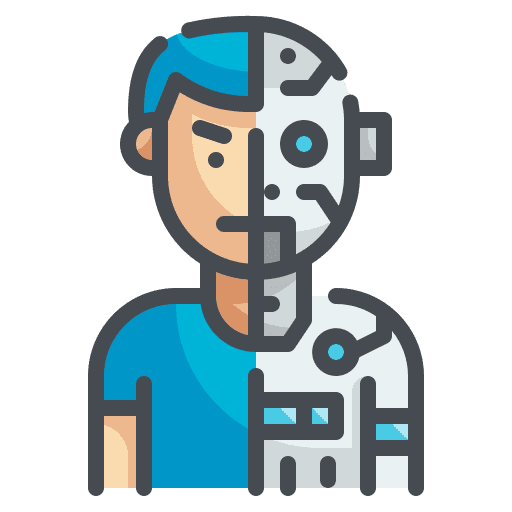 Humanoid robot automaton machine icon Humanoid robot automaton machine icon