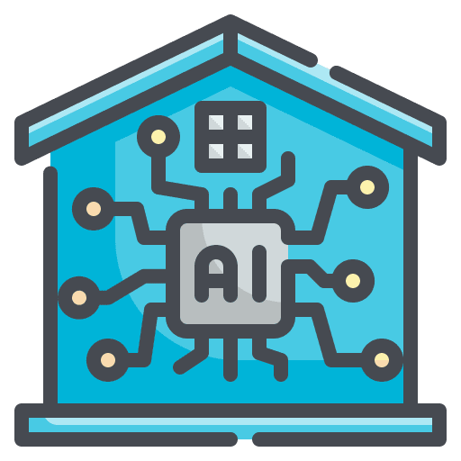 Smart home ai house smart home icon