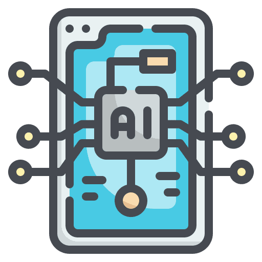 Smartphone ai electronics connections icon Smartphone ai electronics connections icon