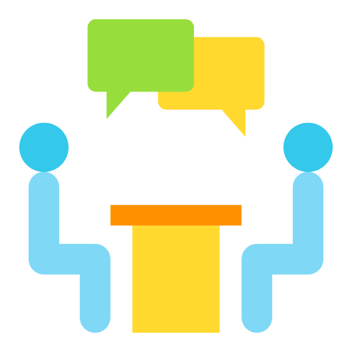 Conversation communication meeting table icon Conversation communication meeting table icon