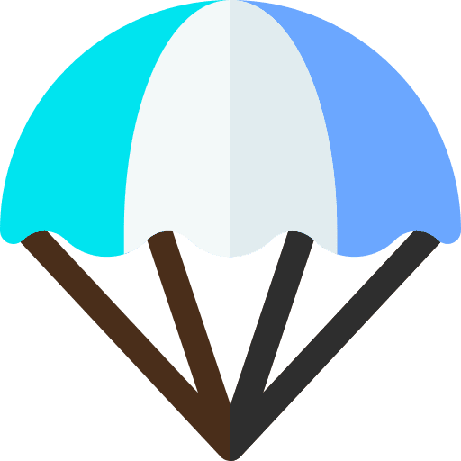 Parachute glide sports and competition fall icon