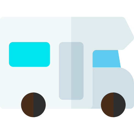 Caravan car camping recreational vehicle icon