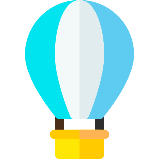 Hot air balloon transport transportation travel icon
