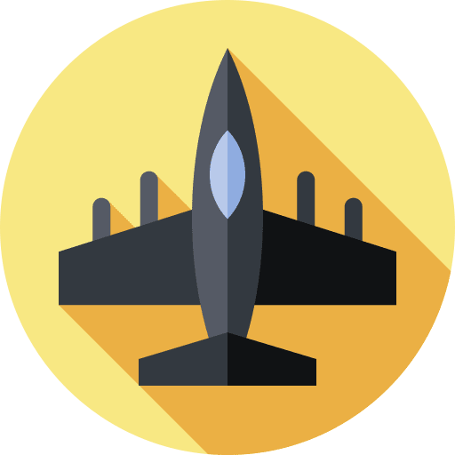 Airplane war jet weapon icon
