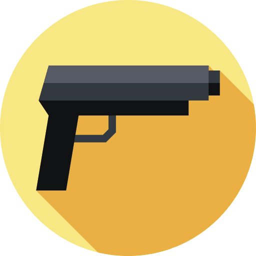 Gun revolver weapon criminal icon