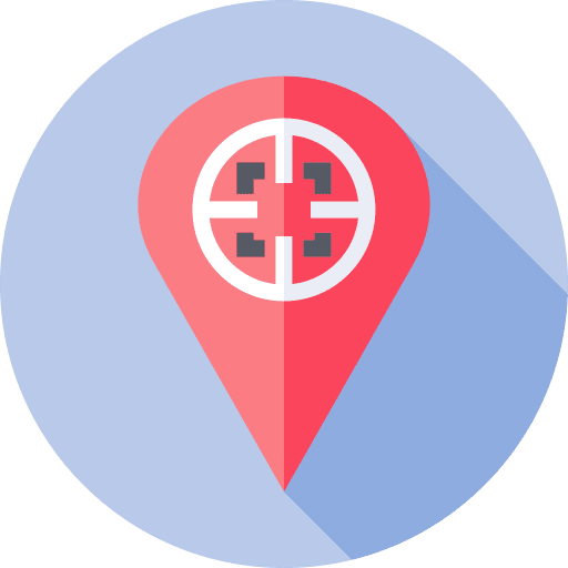 Location gun target shooting target looking icon