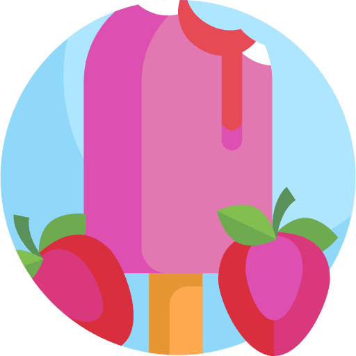 Strawberry flavors frozen yogurt summer food icon
